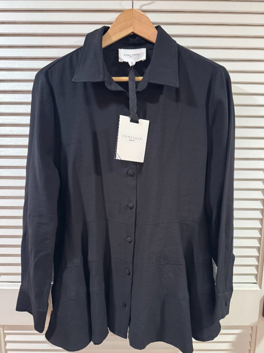 Pomander Place Ashlen Blouse Black Large NWT Tuckernuck
